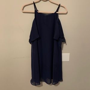 Navy Off the Shoulder Dress